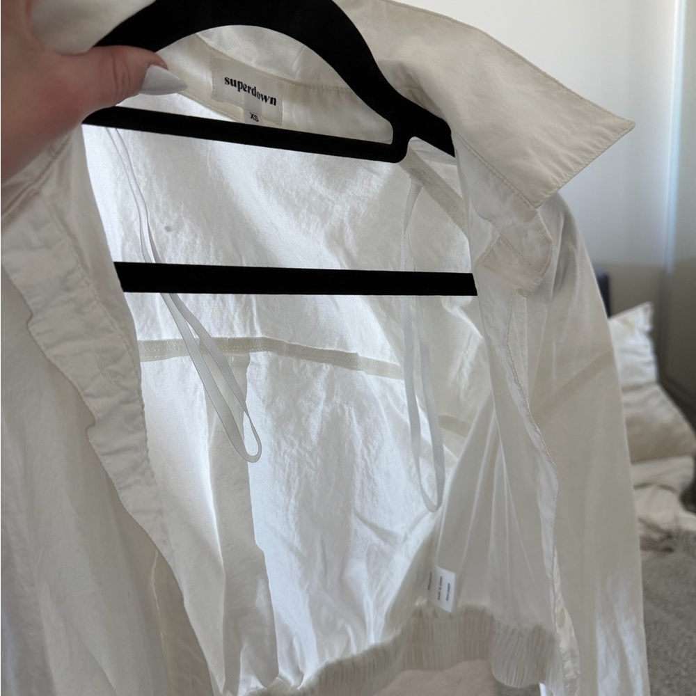 Superdown Ivory Button-Up Shirt - image 4